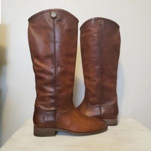 Frye 6 melissa button tall cognac leather boots